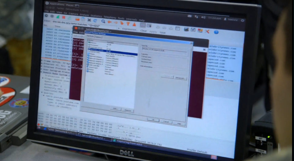 Ubuntu Virtual machine running Wireshark.