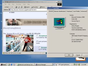 Old Windows desktop with Internet Explorer open.